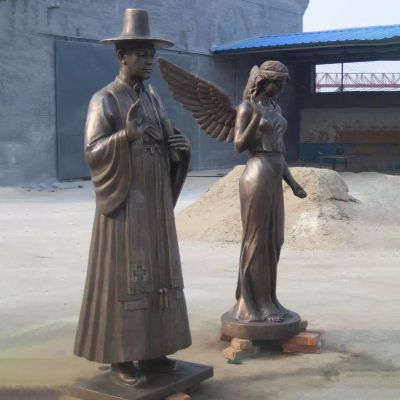铜雕人物，广场景观雕塑 
