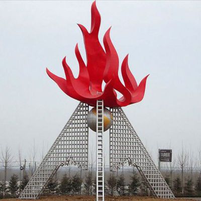 不锈钢火苗 企业景观雕塑