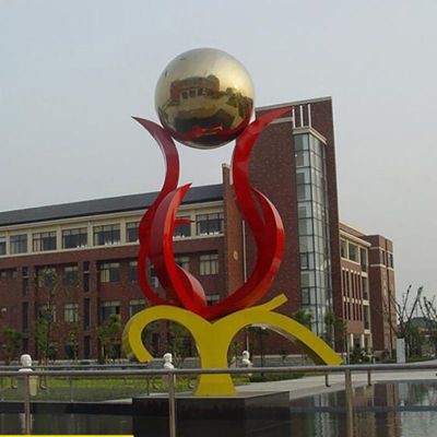 不锈钢浮在水面之星   校园景观雕塑