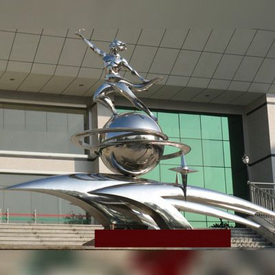 不锈钢海豚托运  公园景观雕塑