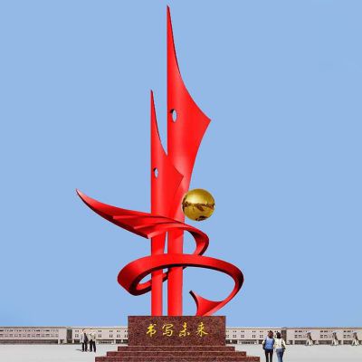 不锈钢书写未来雕塑 不锈钢景观雕塑