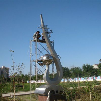 不锈钢学校抽象雕塑 