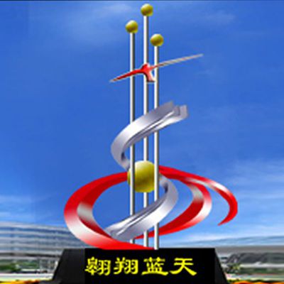 不锈钢翱翔蓝天雕塑 广场景观不锈钢雕塑 