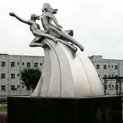 不锈钢奔腾飞翔   广场景观雕塑