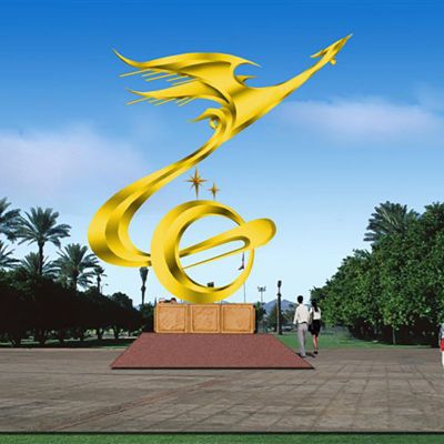 不锈钢抽象鸟雕塑  广场抽象鸟不锈钢雕塑