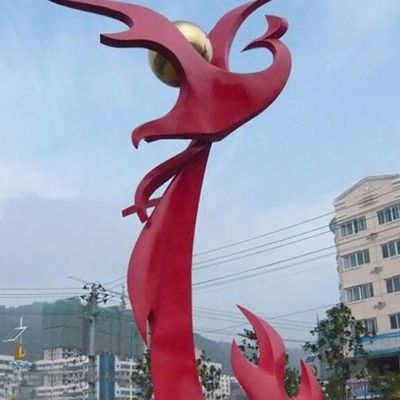 不锈钢飞翔旗帜   校园景观雕塑