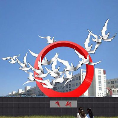 飞翔不锈钢雕塑  广场景观不锈钢雕塑