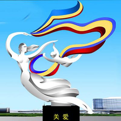 不锈钢关爱雕塑，广场景观摆件