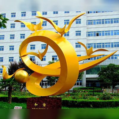 不锈钢和谐飞哥   校园景观雕塑