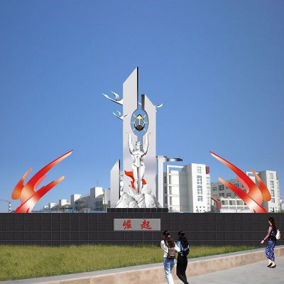 不锈钢效果图 不锈钢崛起雕塑
