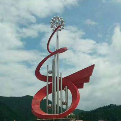 不锈钢抽象科技指环   广场景观雕塑