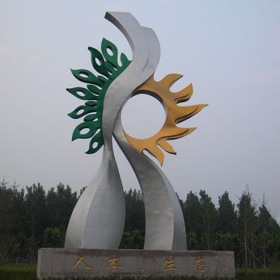 不锈钢人生生态雕塑  不锈钢抽象雕塑
