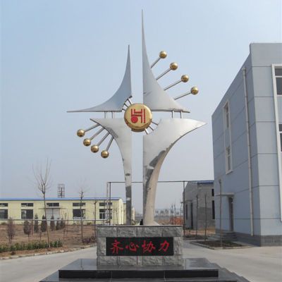 不锈钢齐心协力雕塑  企业齐心协力不锈钢雕塑