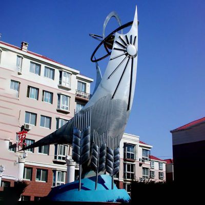 不锈钢抽象雕塑  不锈钢企业雕塑