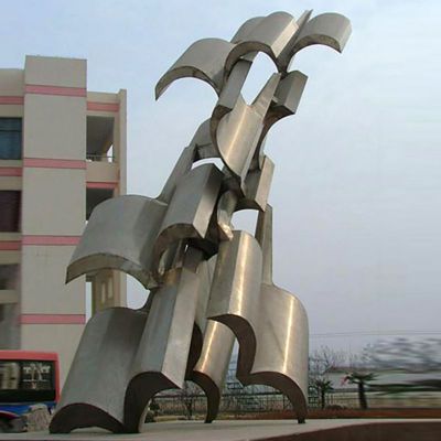 不锈钢翻书 雕塑   校园景观雕塑