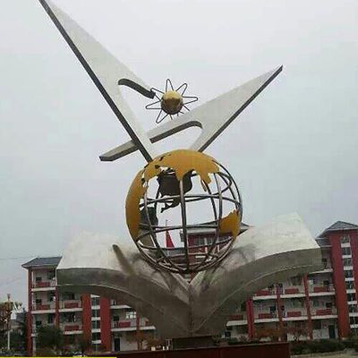 不锈钢三角形  校园景观雕塑
