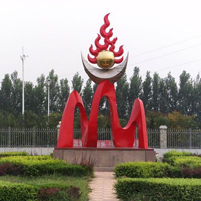 不锈钢抽象光雕塑 抽象火雕塑