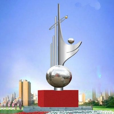 不锈钢雕塑腾飞雕塑  不锈钢企业抽象雕塑