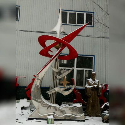 不锈钢升腾雕塑  学校广场不锈钢雕塑