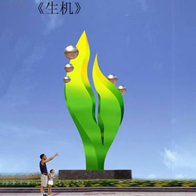 不锈钢雕塑生机  大型广场不锈钢雕塑