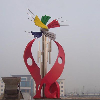大型抽象创意红色广场景观雕塑  不锈钢雕塑 