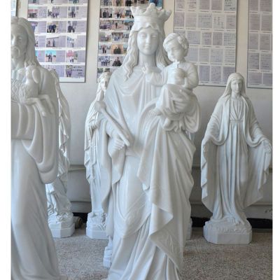 西方圣母石雕，汉白玉人物雕塑