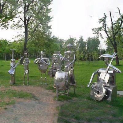 不锈钢抽象乐队雕塑  公园不锈钢抽象雕塑