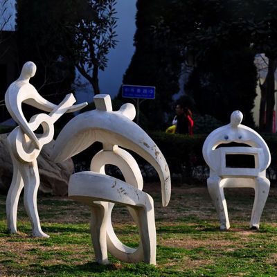 不锈钢乐队雕塑 不锈钢公园人物雕塑