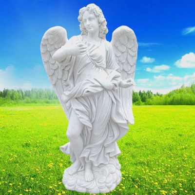 大理石天使 下凡  石雕广场人物摆件