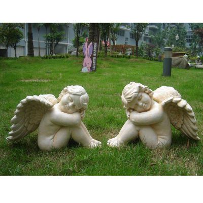 石雕熟睡的天使  园林人物雕塑