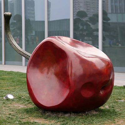 不锈钢苹果雕塑   广场水果雕塑 