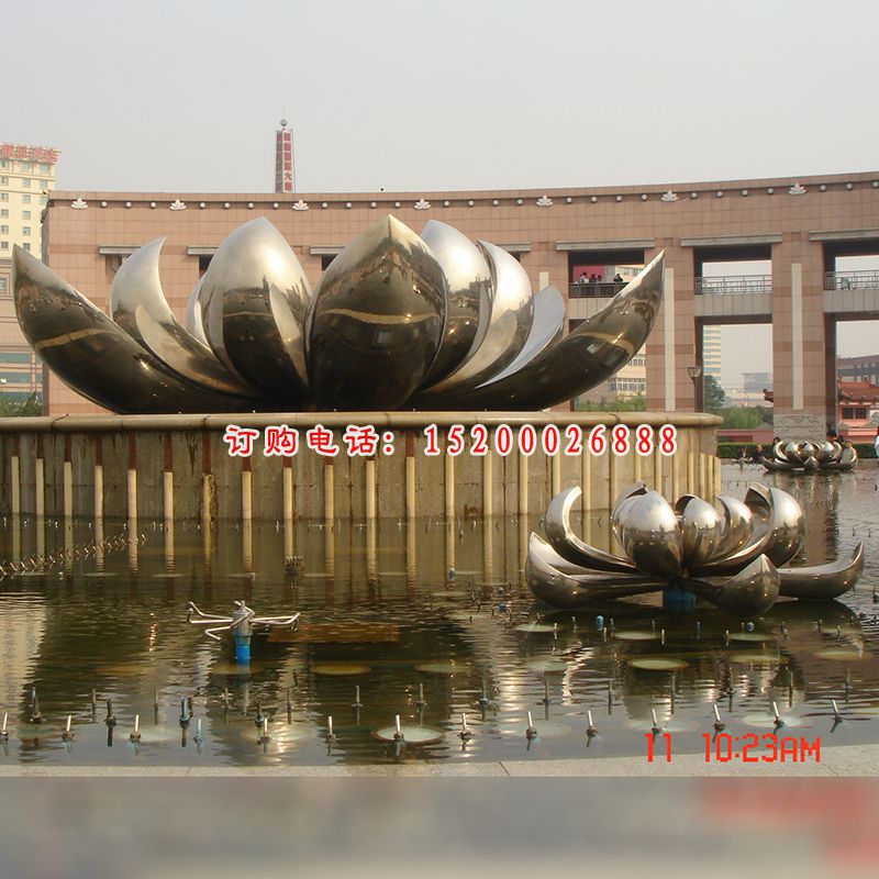 不锈钢莲花雕塑 (1)
