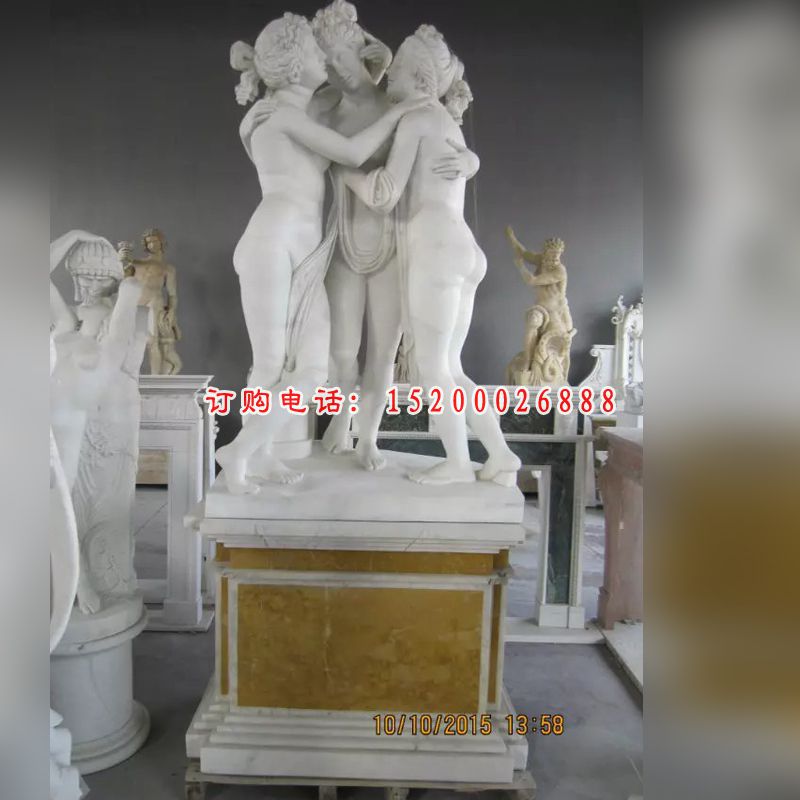 汉白玉西方人物石雕，西方美女石雕
