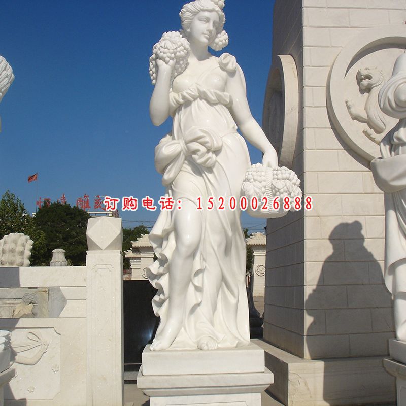 汉白玉西方天使  石雕广场人物雕塑 (1)