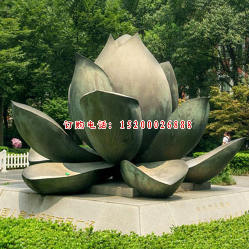 公园景观雕塑，不锈钢莲花雕塑