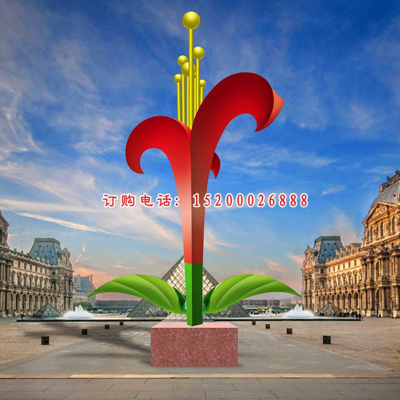 不锈钢绽放雕塑广场花朵雕塑 (3)
