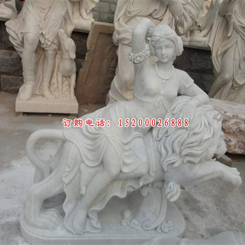 西方美女雕塑，汉白玉人物石雕 (2)