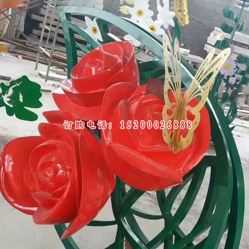 公园景观雕塑，不锈钢花朵雕塑 (2)