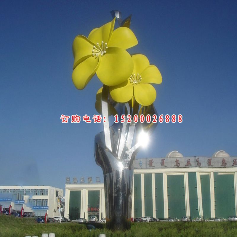 不锈钢雕塑花卉景观雕塑
