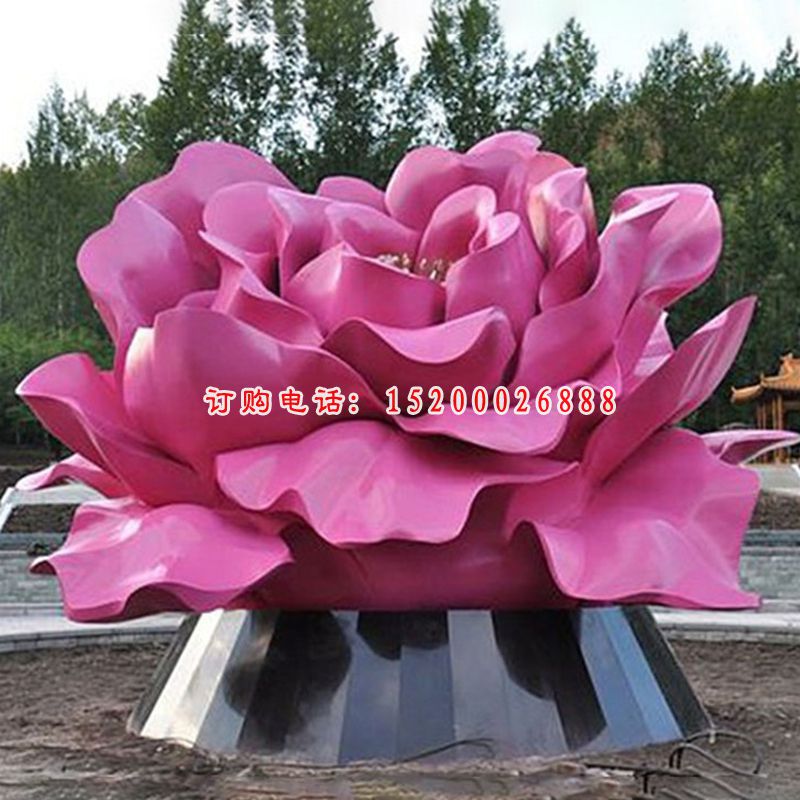 不锈钢花朵雕塑，公园景观摆件 (2)