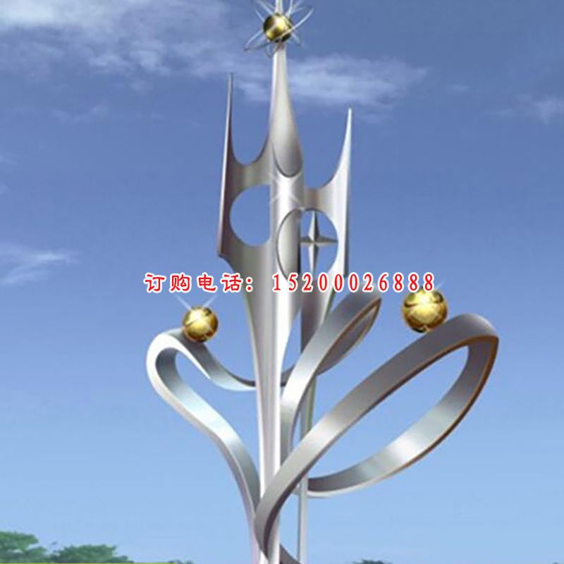 不锈钢花蕊  广场景观雕塑 (1)