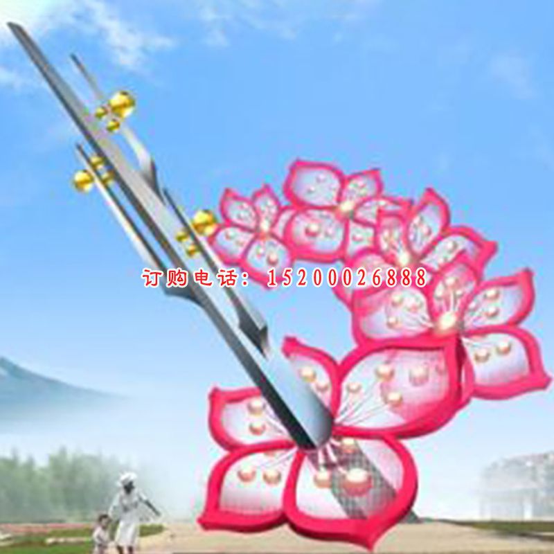不锈钢花蕊抽象雕塑   广场景观雕塑 (1)