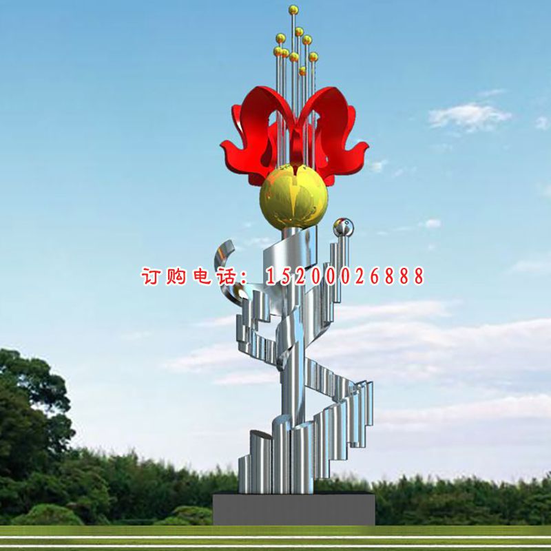 不锈钢花蕊雕塑，大型公园雕塑