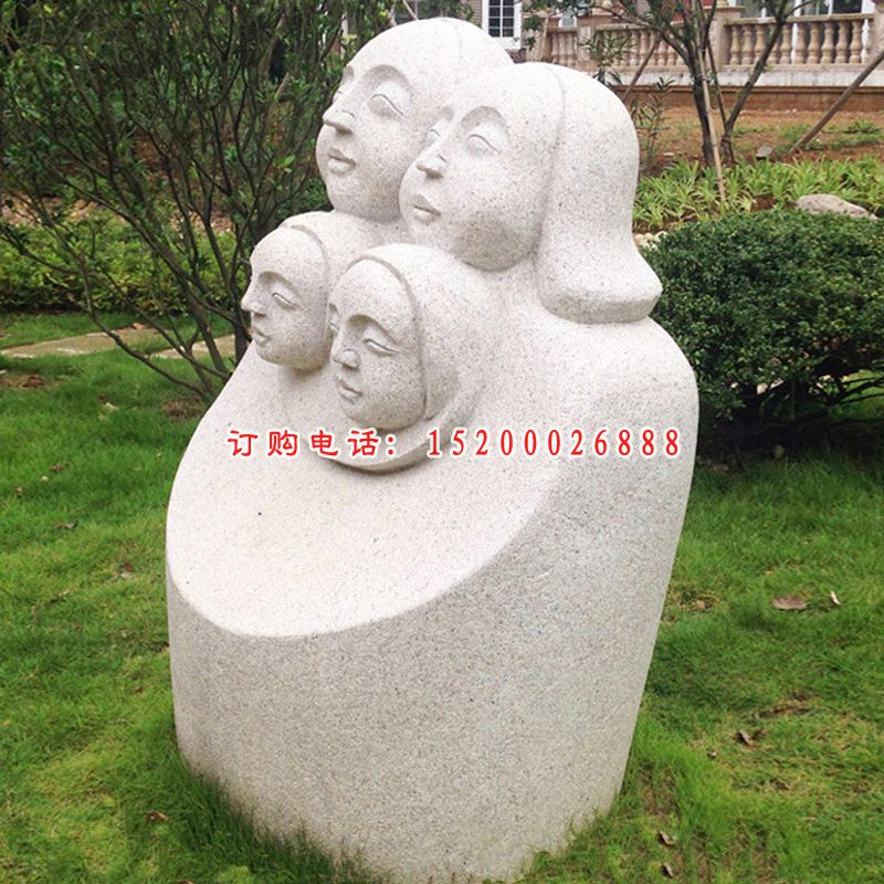 大理石母子头像   石雕公园人物摆件