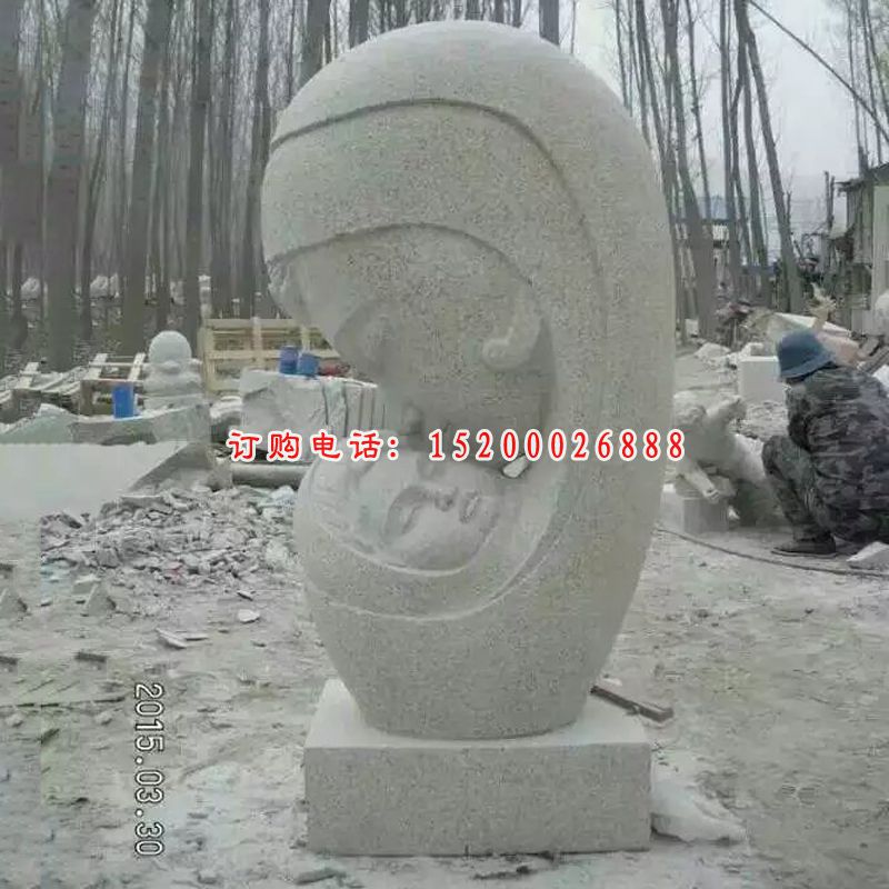 母爱石雕，公园小品石雕