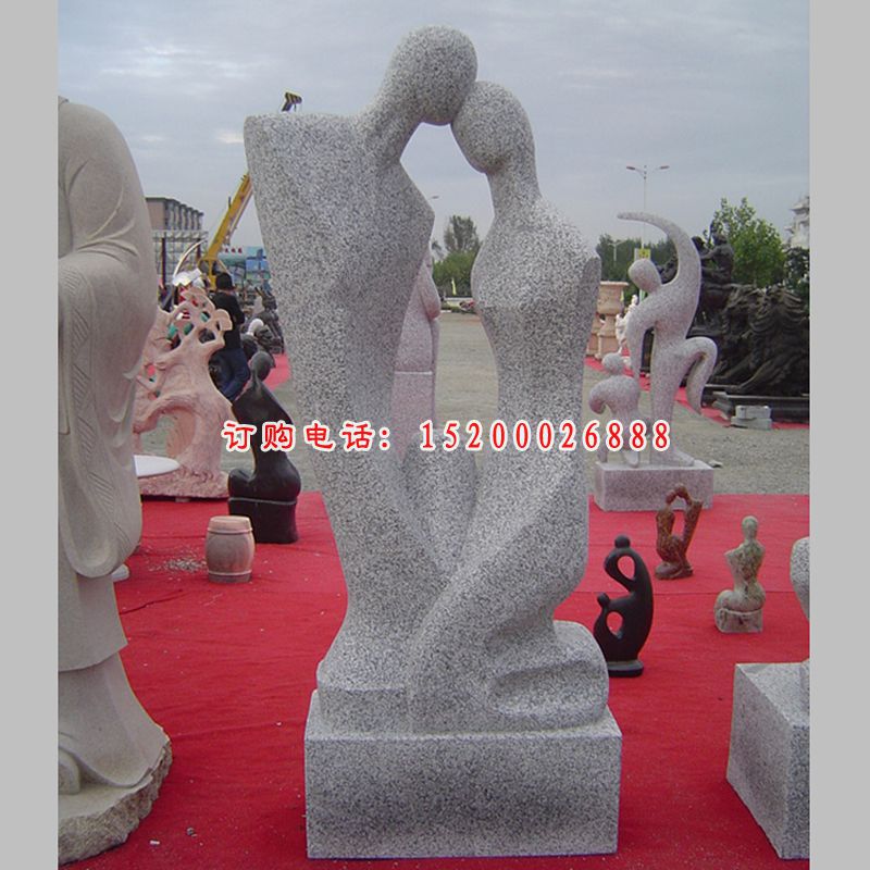 大理石情侣抽象雕塑   石雕公园人物雕塑