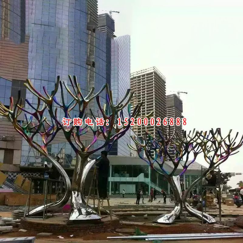 不锈钢树枝雕塑，不锈钢景观雕塑 (1)