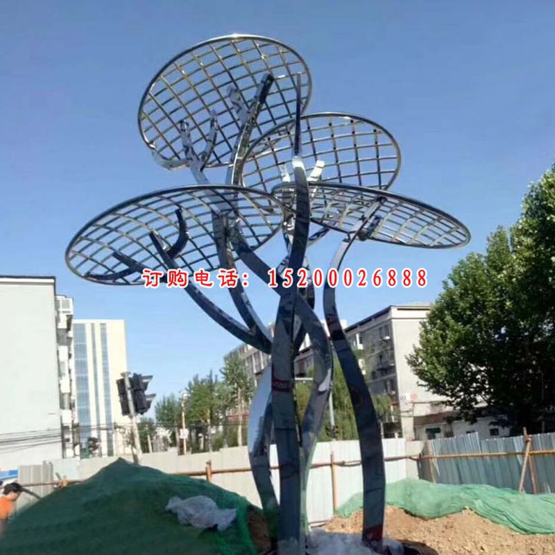 不锈钢镂空树雕塑，广场景观摆件