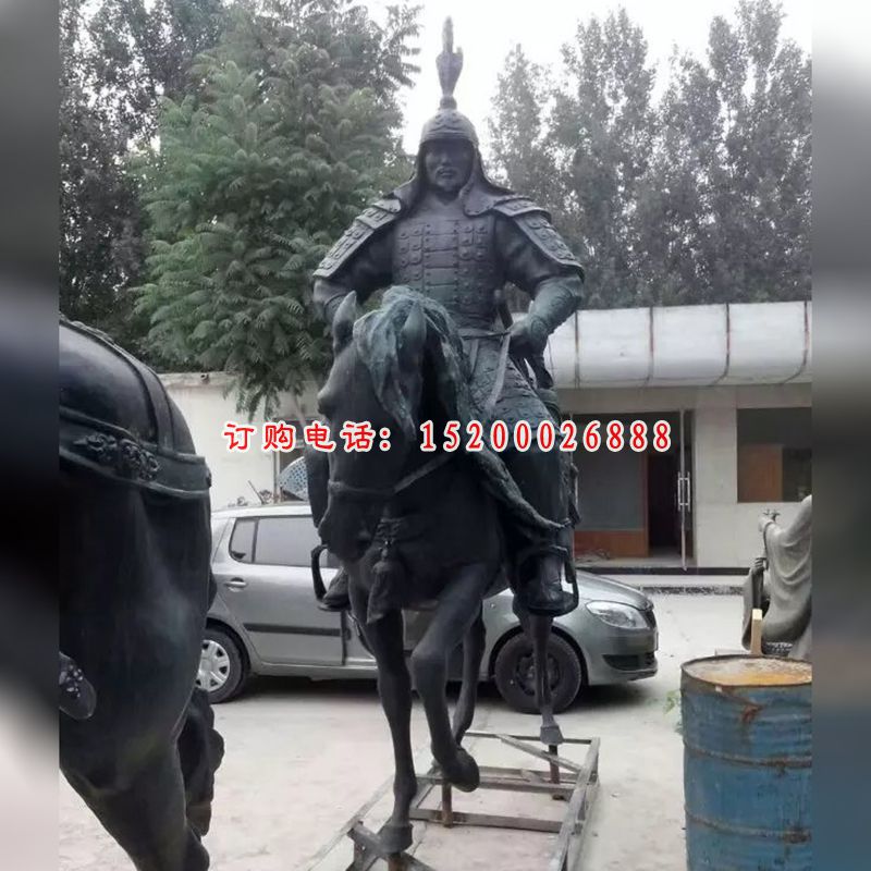 古代将军骑马铜雕，人物铜雕 (2)