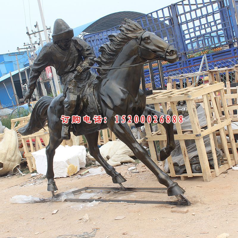 铜雕现代骑马人物雕塑  公园景观雕塑 (2)